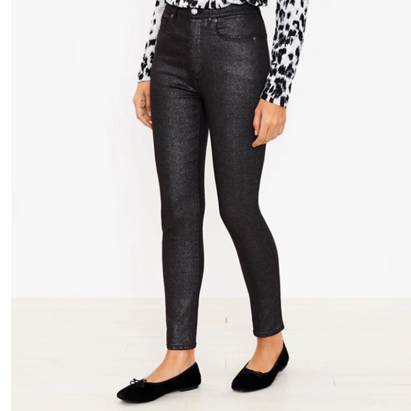 LOFT | Shimmer High Rise Skinny Jeans - Picture 1 of 1